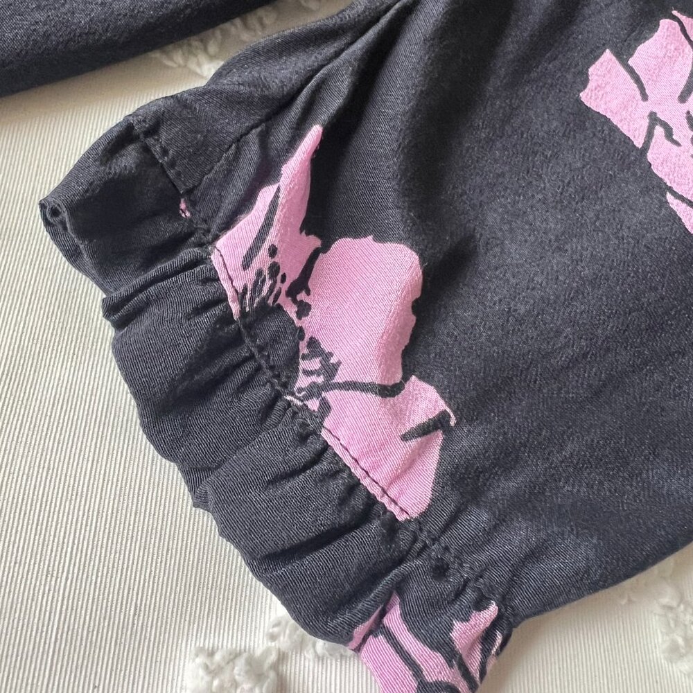 ASTR Black Lilac Floral Marinke Mini Dress SIZE M - Picture 6 of 15